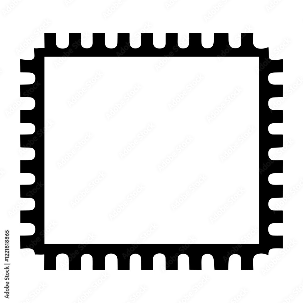 Blank post stamp shape silhouette border design vector Blank post stamp shape silhouette border design vector