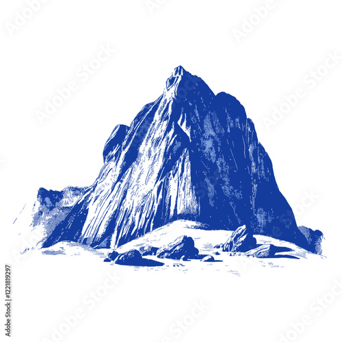 Isolated mountain scenery nature peak vector