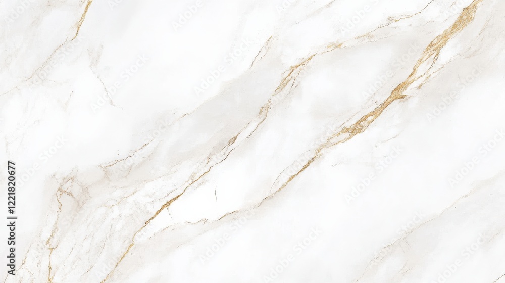 Elegant White Marble Background with Subtle Gold Veining Texture