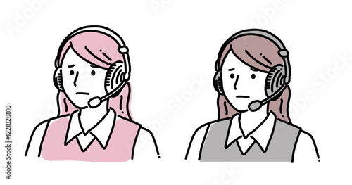 困っているオペレーター＿カラー