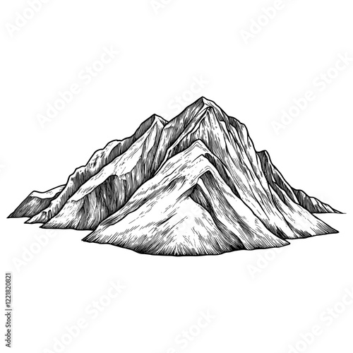 Mountain art drawing sketch vector