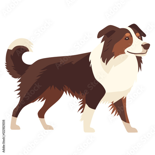 Border Collie dog walking collie illustration animal vector