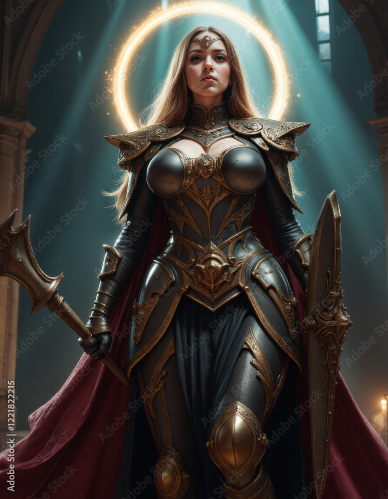 Fototapeta premium templar rpg class character female