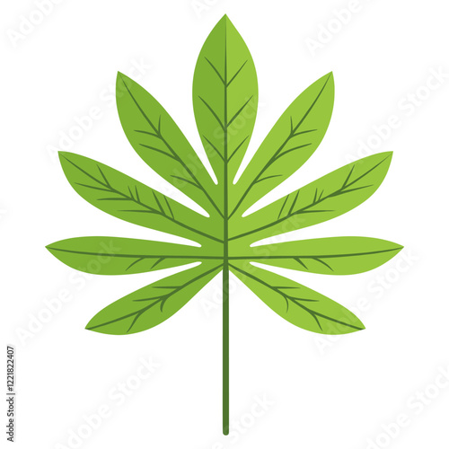 Star shape tropical leaf green illustration botanical vector