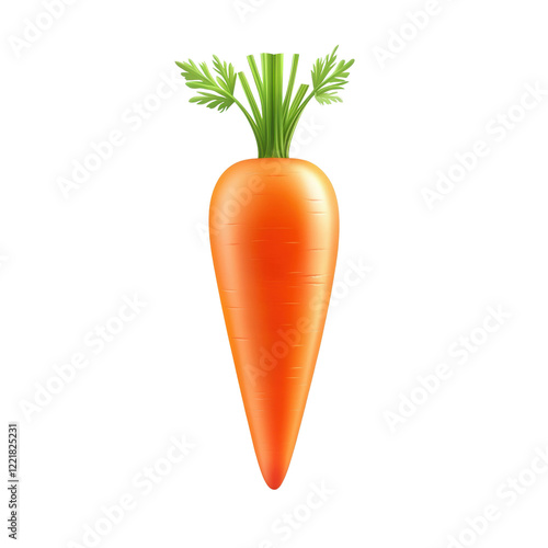 Realistic illustration of a vibrant orange carrot
