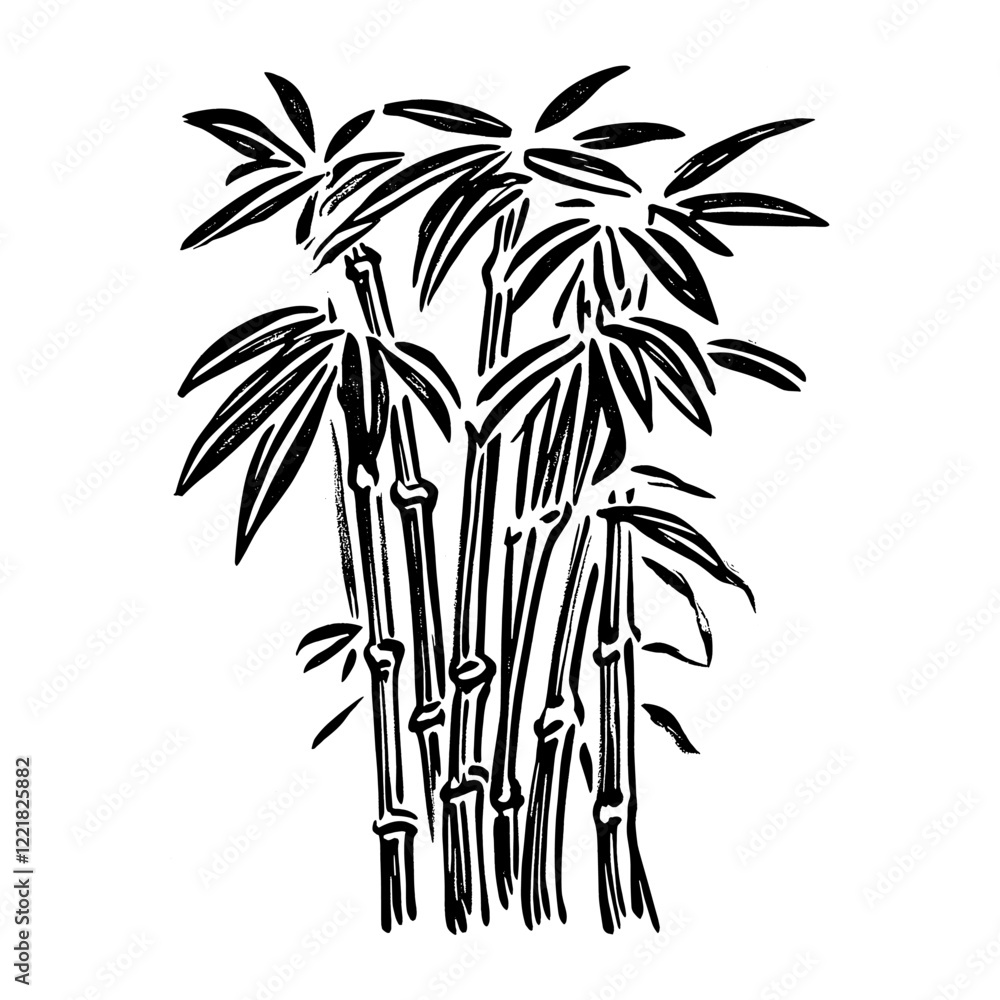 Obraz premium Bamboo tree art drawing illustration vector