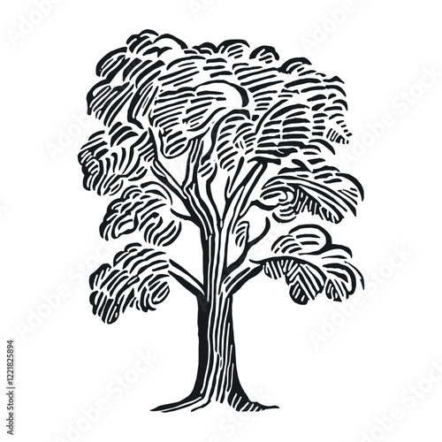 American sycamore tree drawing art sketch vector