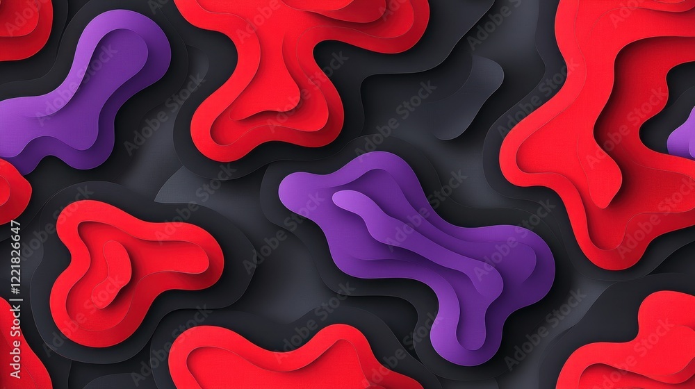Abstract red and purple layered shapes on dark background. Abstract red and purple layered shapes on dark background.