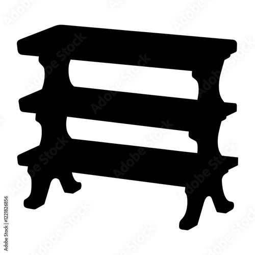 Shoe rack furniture silhouette illustration table vector