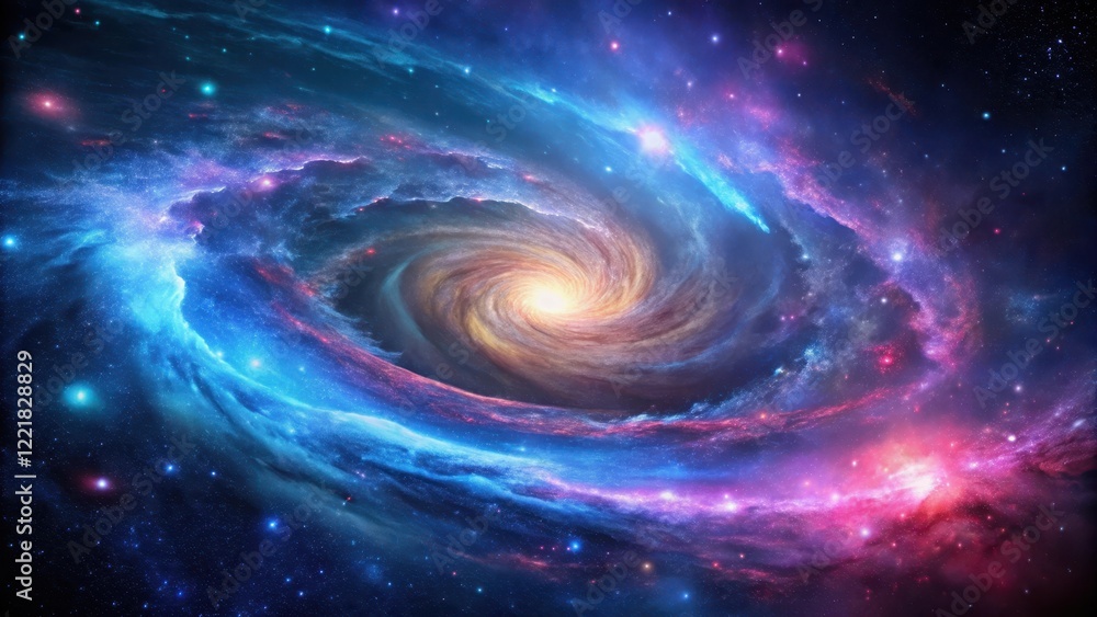 A vibrant cosmic swirl, a mesmerizing spiral galaxy with glowing nebulae and distant stars in a breathtaking display of celestial beauty A vibrant cosmic swirl, a mesmerizing spiral galaxy with glowing nebulae and distant stars in a breathtaking display of celestial beauty