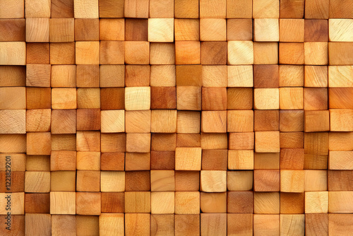 Wallpaper Mural Wooden cube wall texture background Torontodigital.ca