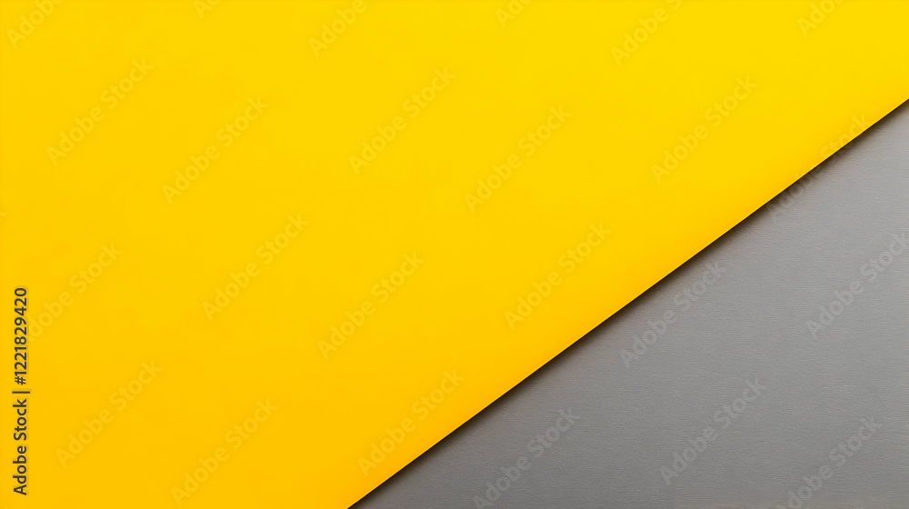 Fototapeta premium Yellow and gray paper diagonal split