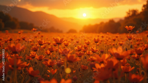 Background with the Same Color composition, Generative AI