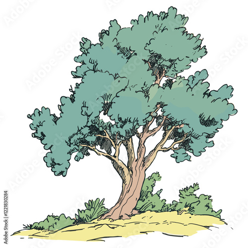 Tree illustration drawing sketch vector