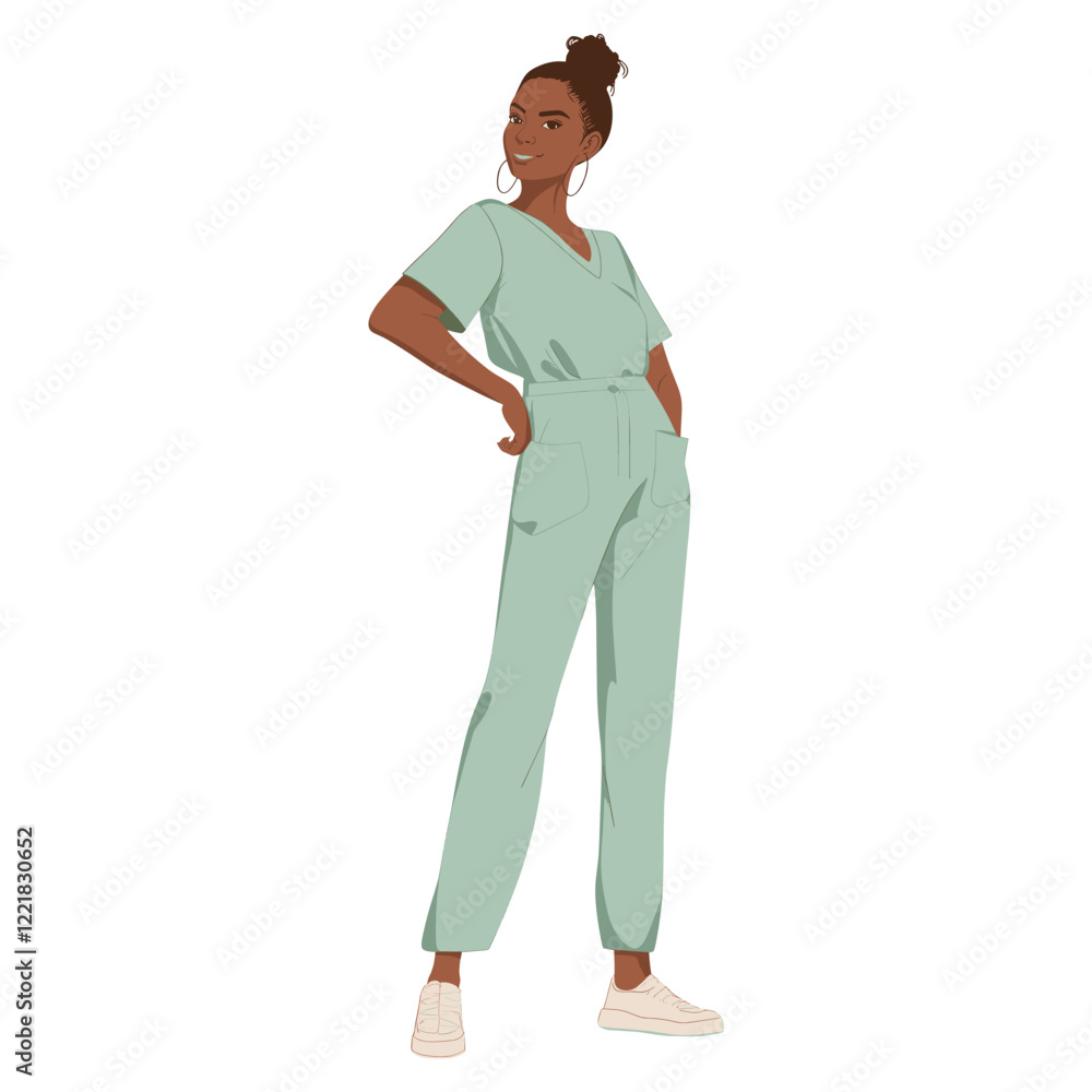 Woman illustration fashion green vector Woman illustration fashion green vector
