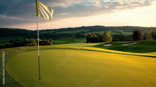 golf course with flag