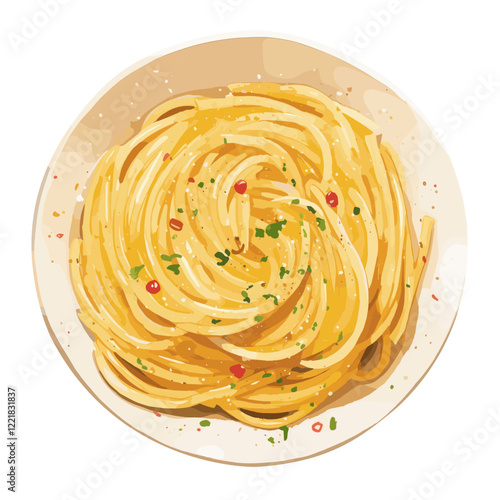 Carbonara pasta illustration spaghetti food vector