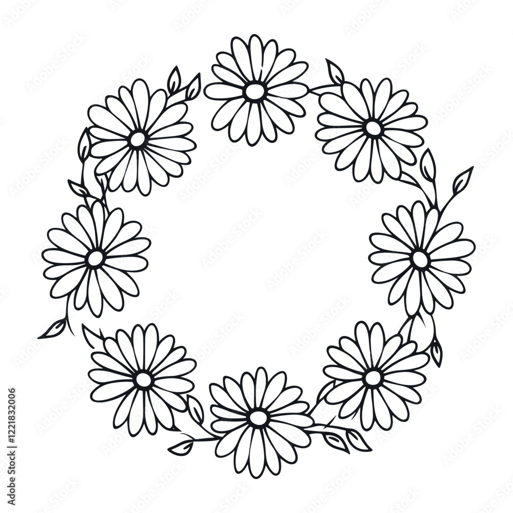 Obraz premium Chamomiles art illustration flower vector