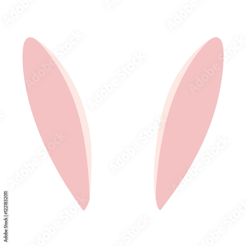 White Bunny ears illustration minimalist colors vector
