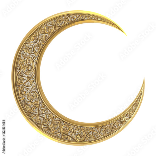 Moon crescent gold golden art vector