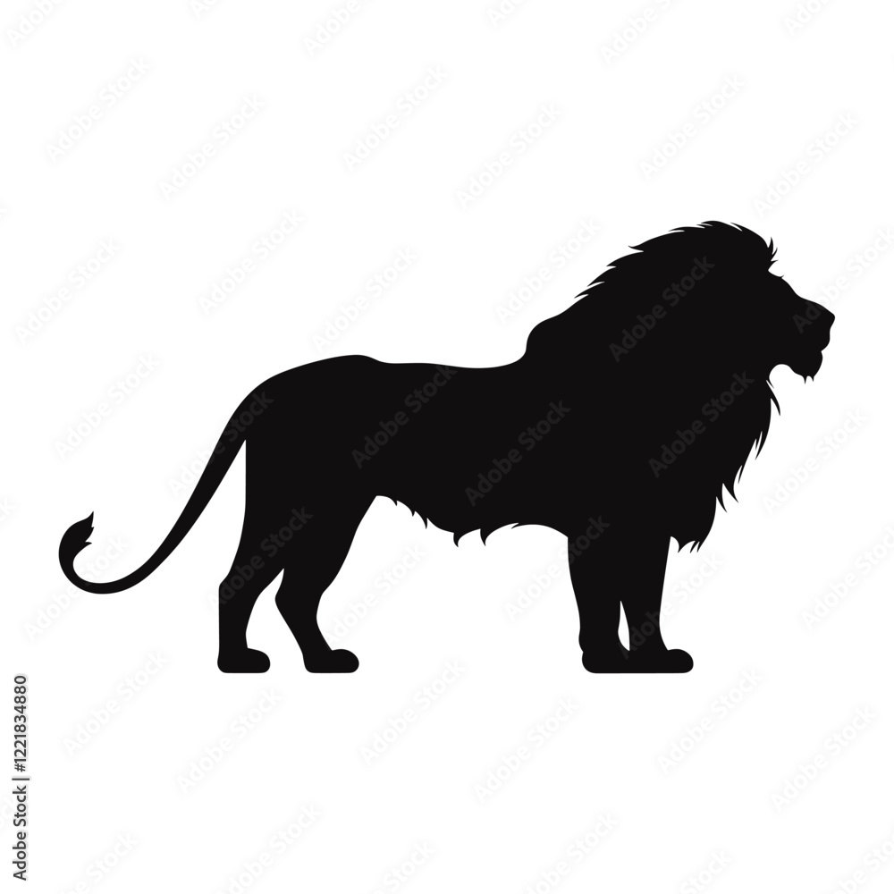 Obraz premium Lion silhouette illustration wildlife vector