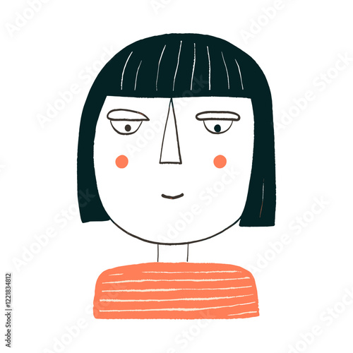 Person wink face art drawing vector