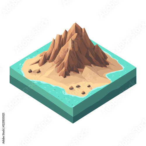 Mountain illustration isometric art vector