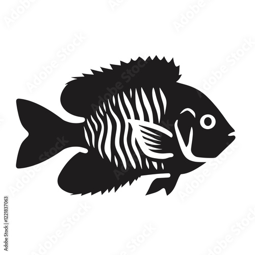 Barb fish silhouette illustration black black silhouette vector