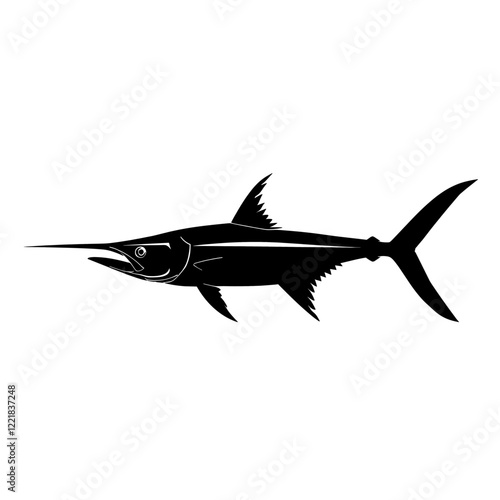 Sword fish silhouette illustration swordfish simple vector