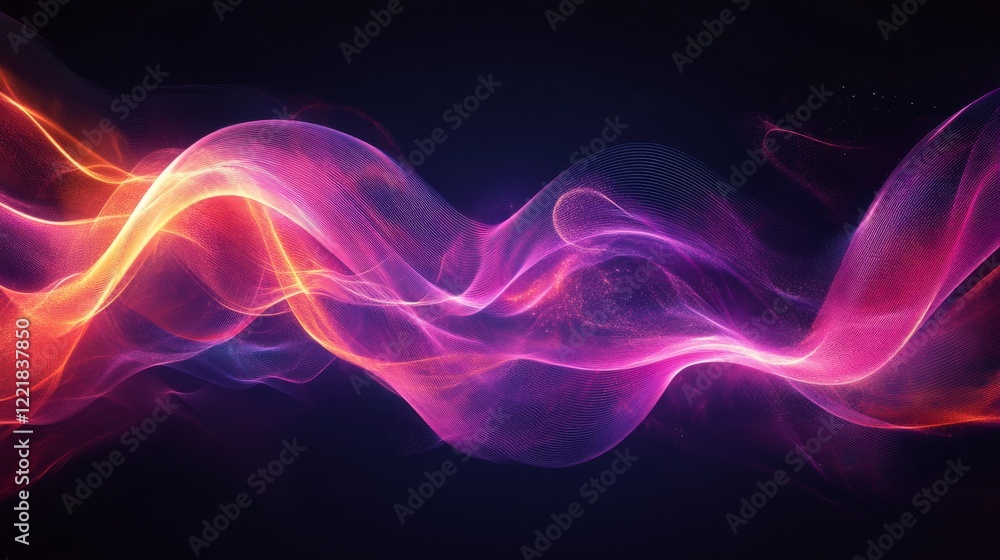 Abstract Pink and Orange Wave Energy Flow Abstract Pink and Orange Wave Energy Flow