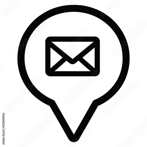 Speech bubble with mail sign icon symbol black white vector