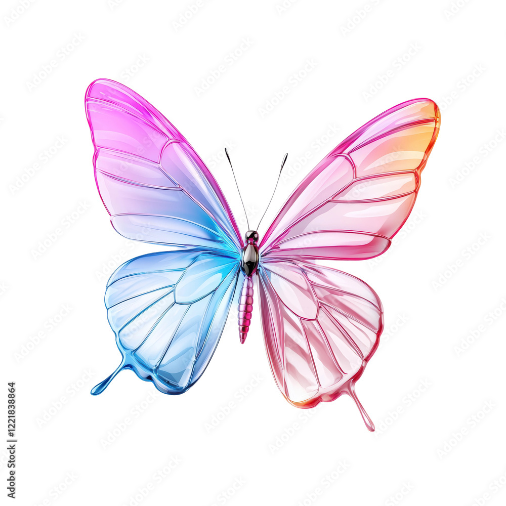 Transparent 3D Hologram of Dynamic Butterfly Wings Design Transparent 3D Hologram of Dynamic Butterfly Wings Design