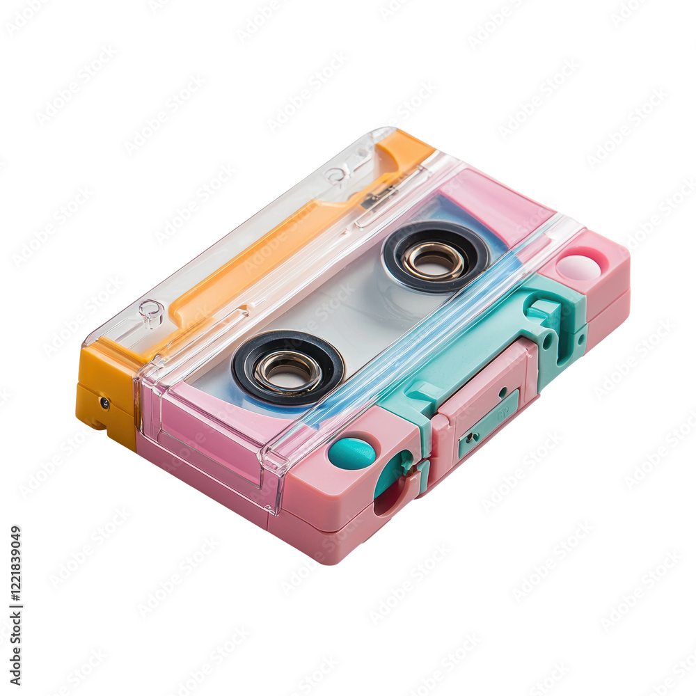 Fototapeta premium Vibrant Retro Cassette Tape in Bold Colors