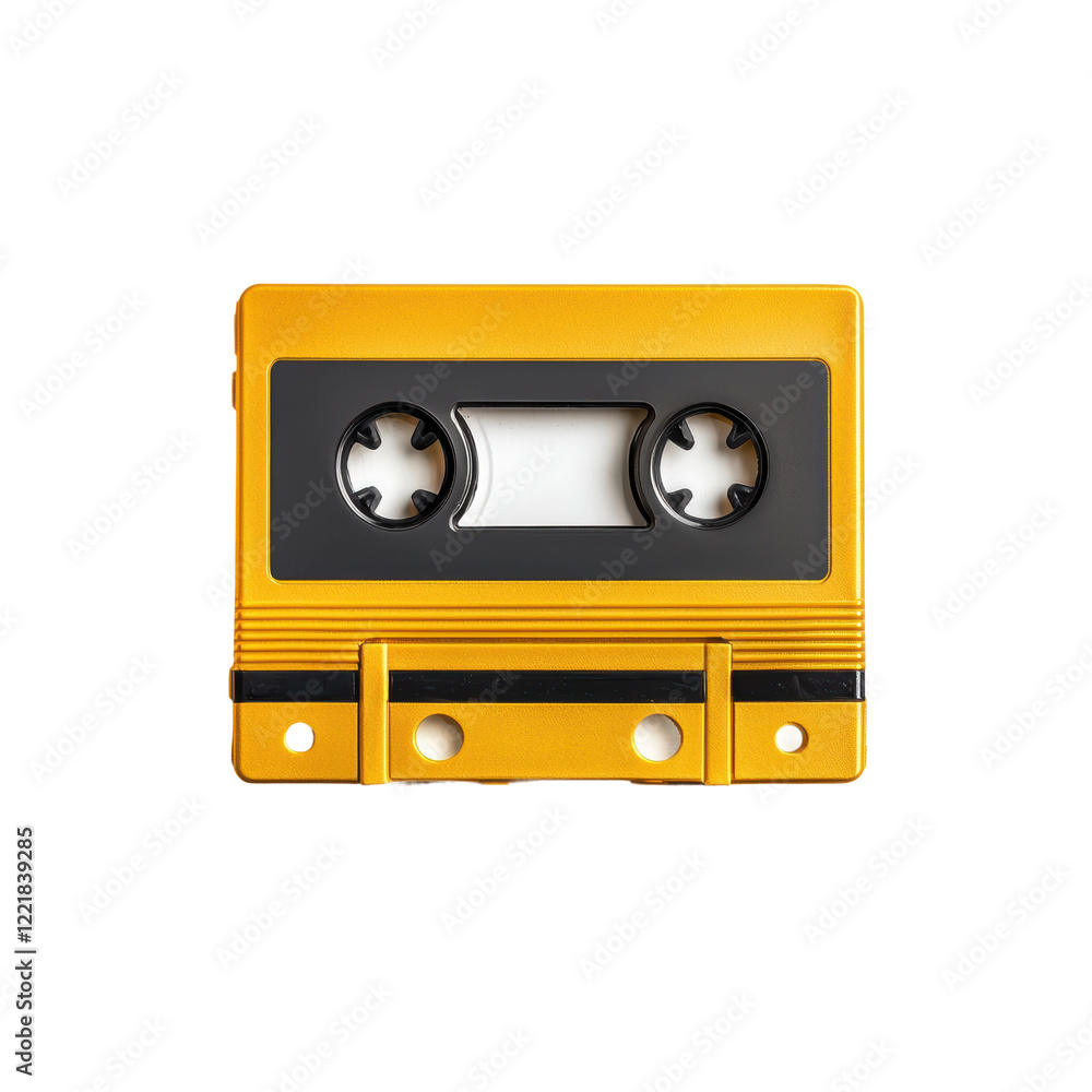 Obraz premium Elegant Black and Gold Cassette Tape on a Dark Background