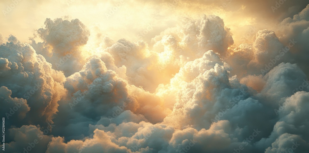 Golden Light Illuminates Massive Cumulus Cloudscape Golden Light Illuminates Massive Cumulus Cloudscape