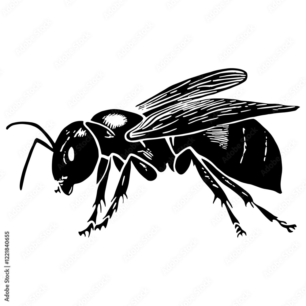Ant wood block print insect white invertebrate vector Ant wood block print insect white invertebrate vector