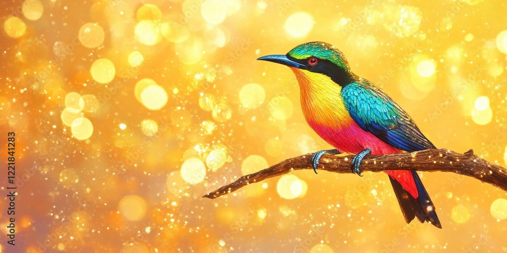 A Vibrant Colorful Bird Perched On A Branch A Vibrant Colorful Bird Perched On A Branch