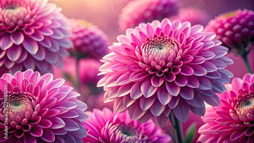 Macro Pink & Magenta Chrysanthemum Photography: Floral Background with Text Space