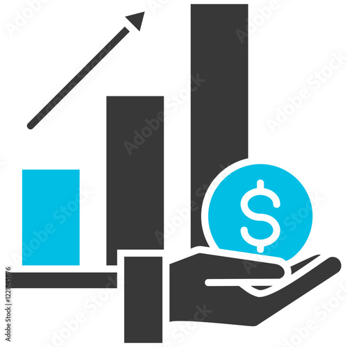 Incentive Glyph Blue Grey Icon