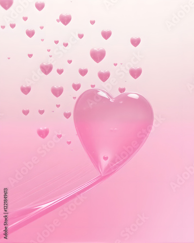 valentine background pink pastel with hearts