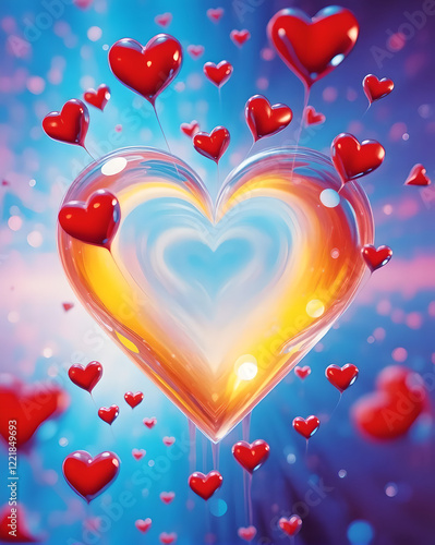 valentine background with hearts