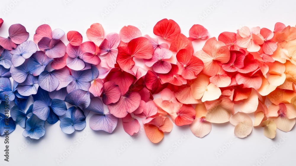 Fototapeta premium Hydrangea Petals Gradient Color Spectrum Display