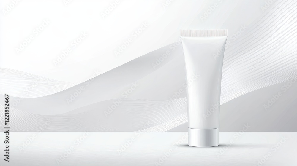 Blank Cosmetic Tube on Elegant Background for Beauty Products Display Blank Cosmetic Tube on Elegant Background for Beauty Products Display