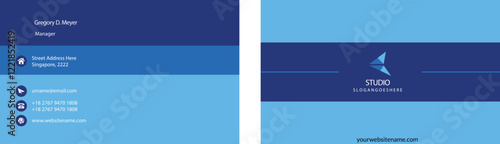 Blue visiting card