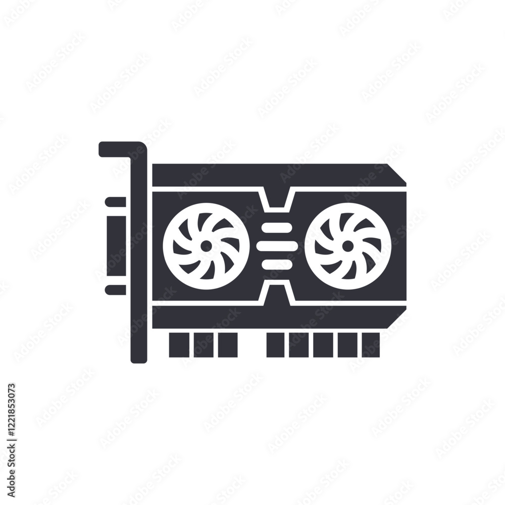 Graphic card solid icons, minimalist vector illustration ,simple transparent graphic element .Isolated on white background Graphic card solid icons, minimalist vector illustration ,simple transparent graphic element .Isolated on white background