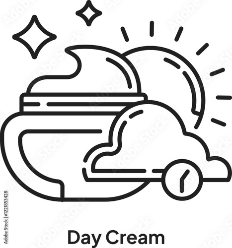 Day Cream Moisturizer Skin Care Product Vector Icon