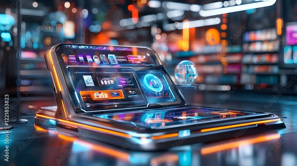 futuristic tech interface display - cyberpunk aesthetics futuristic tech interface display - cyberpunk aesthetics