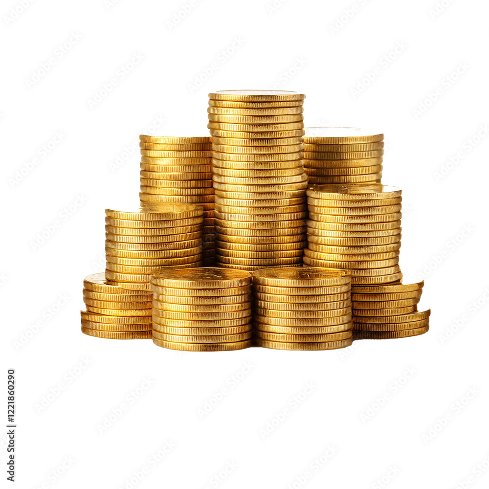Stack of Gold Coins in a Pile Arrangement Stack of Gold Coins in a Pile Arrangement