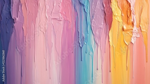 Abstract Colorful Dripping Paint Texture Art