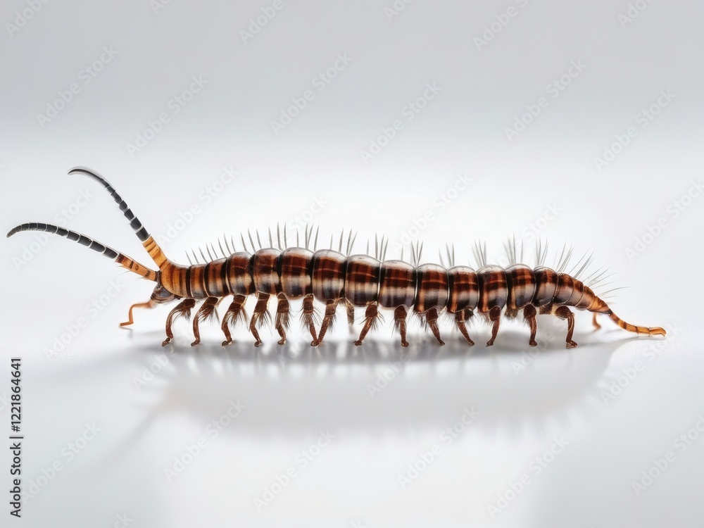 Closeup of a Centipede on White Background Closeup of a Centipede on White Background